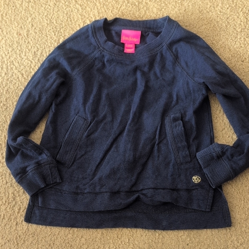 Lily Pulitzer Navy Lightweight Pullover Sweatshirt Size Small (4/6)